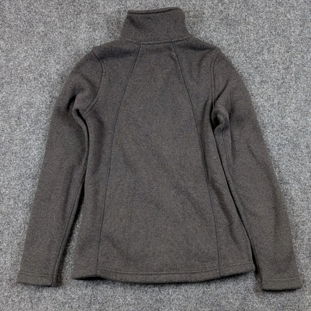 The North Face Womens XS Full Zip Fleece Jacket Charcoal Gray Sherpa Collar Logo - Picture 4 of 12